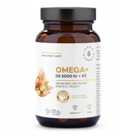   Omega+ Vitamin D3 2000 IU + K2, Aura Herbals kapsule softgel, 60 komada