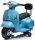 Dječji romobil Vespa na baterije s naslonom za leđa, plavi