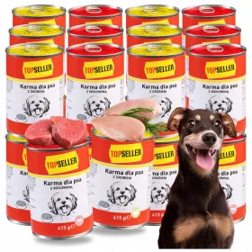    MOKRA KONZERVA SET MJEŠAVINE OKUSA PILETINA I GOVEDINA ZA PSE 24X415G