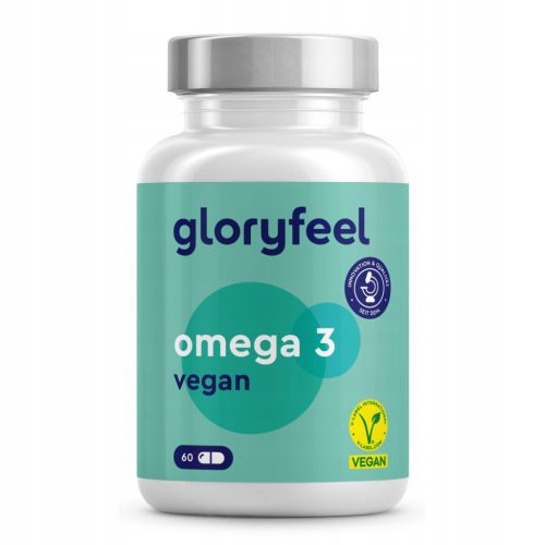 Veganske Omega-3 kapsule iz alginog ulja - gloryfeel, 60 kapsula