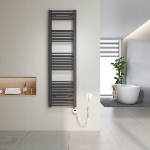 Električni grijač ručnika 140x40 cm antracit (500 W, za 6 m²)