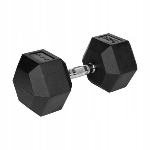  Gumirana bučica od lijevanog željeza HEX 30kg Rebel heksagonalna bučica, SOLID