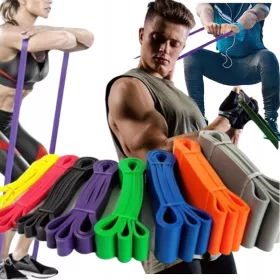    Set od 8 otpornih traka za vježbanje, teretanu, fitness, powerband 8 kom