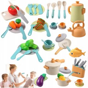   49-dijelni kuhinjski set za djecu s loncima, posuđem i priborom