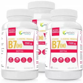   Witamina B7 Biotyna 2500µg + L-Leucyna + Prebiotyk - Suplement za Vegane
