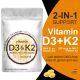 Kapsule Vitamina D3 K2 s Kokosovim Uljem - Extra Jačina za Kosti i Imunitet