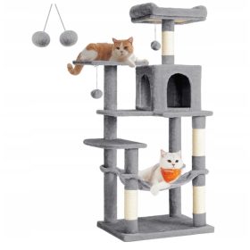 Visoka višekatna grebalica za mačke s igračkama - 143 cm