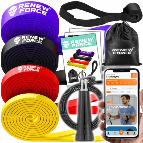  SET OD 4 VODIČA ZA OTPORE ZA VJEŽBE POWER BAND STRONG BANDS 40KG + KUTIRICA GRATIS