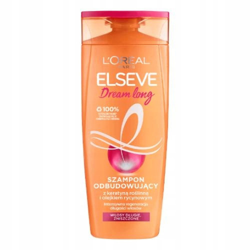 L'OREAL ELSEVE Dream Long obnavljajući šampon za dugu i oštećenu kosu s keratinom i ricinusovim uljem 400 ml