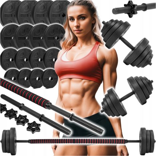 Univerzalni set za trening s utegom i bučicama 40 kg