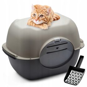 Velika zatvorena kutija za pijesak za mačke XXL sa lopatom