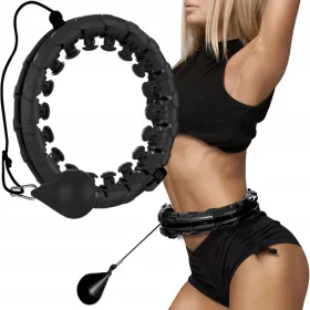 Hula hoop s utezima i masažerom MSport 120 cm crni