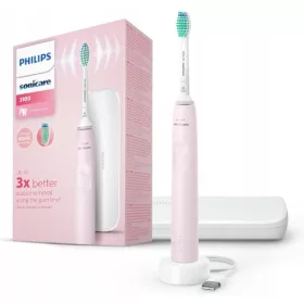    Uključena ružičasta zvučna četkica za zube Philips Sonicare HX3673/11