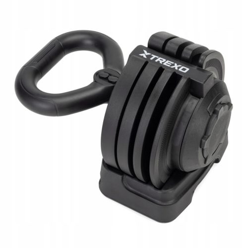Podesivi kettlebell TREXO TXO-B4W004 12 kg crni Gumirani čelik 4 ploče