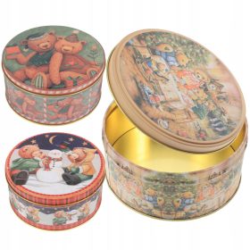    Božićne prazne limenke Snjegović Staklenka slatkiša Djed Božićnjak