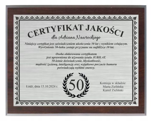  Diploma ROĐENDAN Poklon Okvir Certifikat 18 20 30 40 50 60 + STALAK