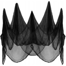  TABLECLOT ZAVJESA CRNA MREŽASTA ZAVJESA HALLOWEEN 2x2.5