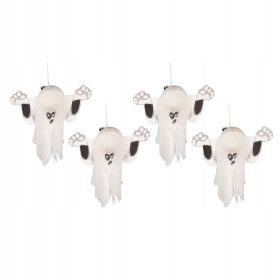   Lagani papirnati duh za Halloween zabavu u baru, 4 komada, bijeli