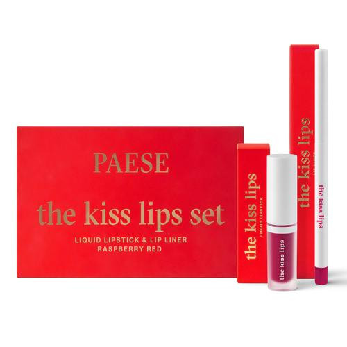PAESE The Kiss Lips Set Za Usne i Set Tekućih Ruževa 05 Malina Crvena