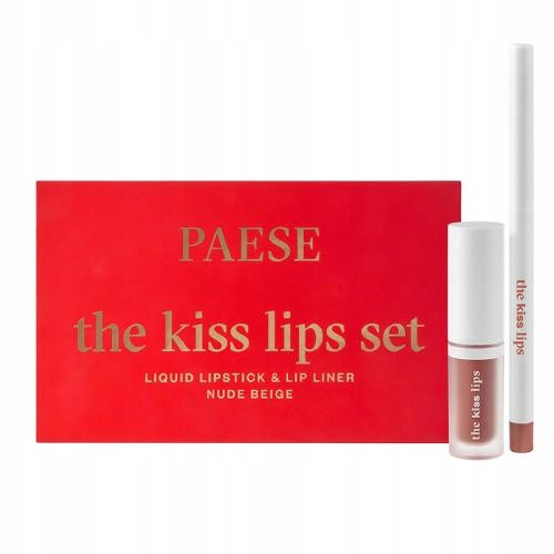 PAESE The Kiss Lips Set Za Usne i Set Tekućih Ruževa 01 Nude Beige