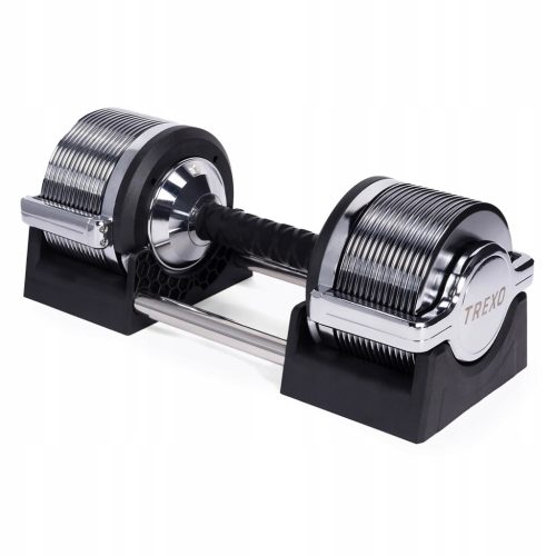  Kromirane podesive bučice Trexo 1x 32 kg