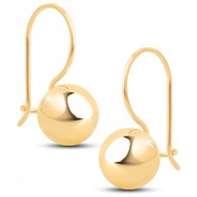   Elegantni Zlatni Naušnice s Klasikom Visećim Kuglicama 7 MM 14KT 585