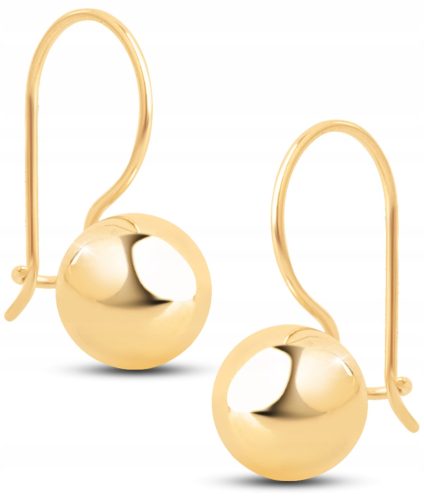 Elegantni Zlatni Naušnice s Klasikom Visećim Kuglicama 7 MM 14KT 585