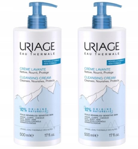 2x Uriage Eau Thermale Očišćujući Krem za Lice 500 ml - Idealno za Cijelu Obitelj