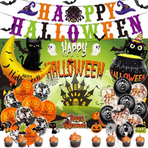  DEKORACIJA ZA ZABAVKU ZA NOĆ VJEŠTICA Halloween Balon Flag Set