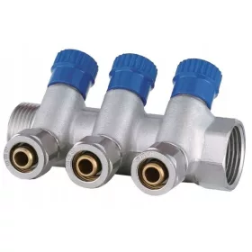  PEX razdjelnik 16×2 mm 3 kruga | 1" | Mesing | X-HOME