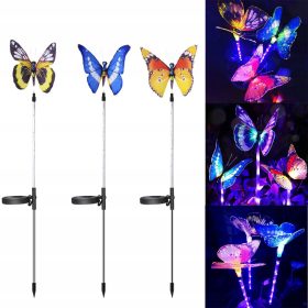   Solarna lampa s motivom leptira, crna, 67 cm, set od 3 komada