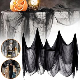    ZASTRAŠUJUĆA CRNA DEKORACIJA ZA NOĆ VJEŠTICA ZASTRAŠUJUĆA DEKORACIJA KUĆE SA ŠALOM