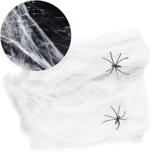  Umjetni WHITE HALLOWEEN SPIDER WEB 2 pauka 60g