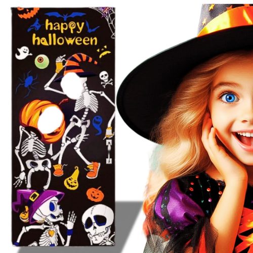 Halloween Foto Pozadina S Kosturima i Zavjesom