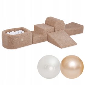    Mini pjenasto igralište za djecu Misioo Beige Boucle Staza s preprekama