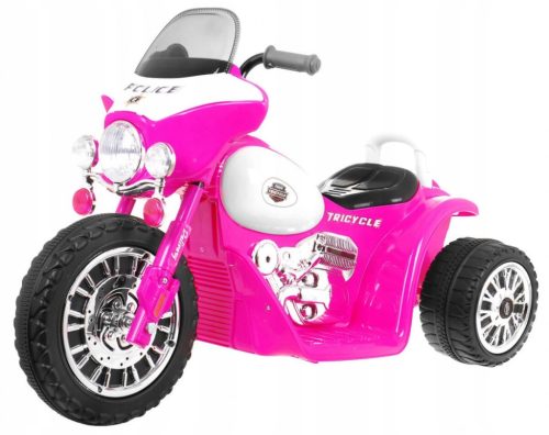 Motor Na Baterije Chopper Ruzičasti + 3 kotača + Zvuk + LED svjetla