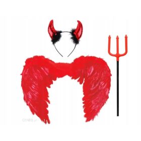   Set đavolja igra: traka za glavu s rogovima đavla + vilice, krila