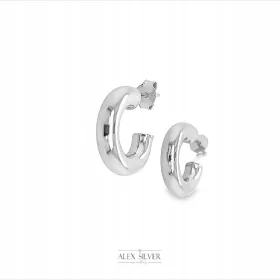   Zlatne naušnice od srebra s glatkim kružnim dizajnom, 2,5 cm, pr 925, u elegantnoj kutiji