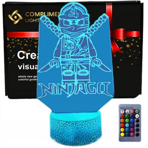 Ninjago Lego Kocke 3D USB LED noćna lampa s daljinskim upravljačem