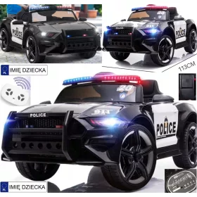   Električni automobil za djecu POLICIJA sa kožnim sjedalom, EVA gumama, megafonom + daljinskim upravljačem