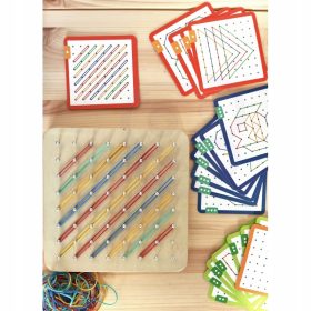    Drvena slagalica Geoplan s gumicama, 69 kom. FSC certifikat, EDUKATIVNA IGRICA