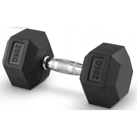    Fiksna bučica 20kg, gumirano lijevano željezo, 20kg HEX, za SOLID trening