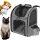 Plastični ruksak za pse Cameleon sive boje s mrežicom S/M 34 cm x 43 cm x 28 cm