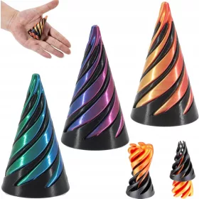    3 kom 3D ispisane spiralne kovanice Fidget Pyramid Sculpture Igračka