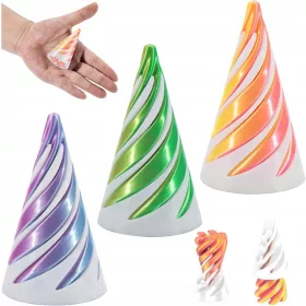    3X 3D printane igračke sa spiralnim konusom Fidget Pyramid Sculpture Set