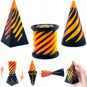    3Pcs 3D ispisana spiralna konusna fidget piramidna skulptura poklon
