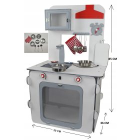   Dječja Drvena Kuhinja s LED Plamenikom i Priborom za Pećnicu