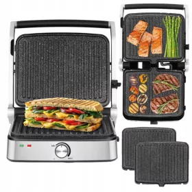    ELEKTRIČNI ROŠTILJ Panini Sendvič Maker Podesiv na 220°C XXL 2000W