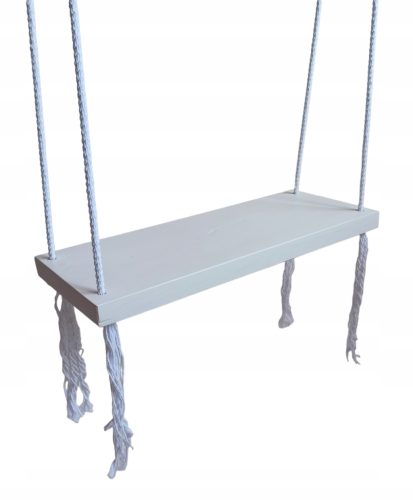 Daska za ljuljačku za djecu - Bijelo Obojena Drvena Sjedalica za Kućni Vrt - 60cm