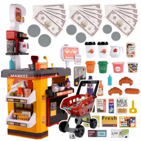    Velika trgovina, supermarket, SLASTIČARNA, KAFIĆ, za djecu, XXL + kolica, proizvodi